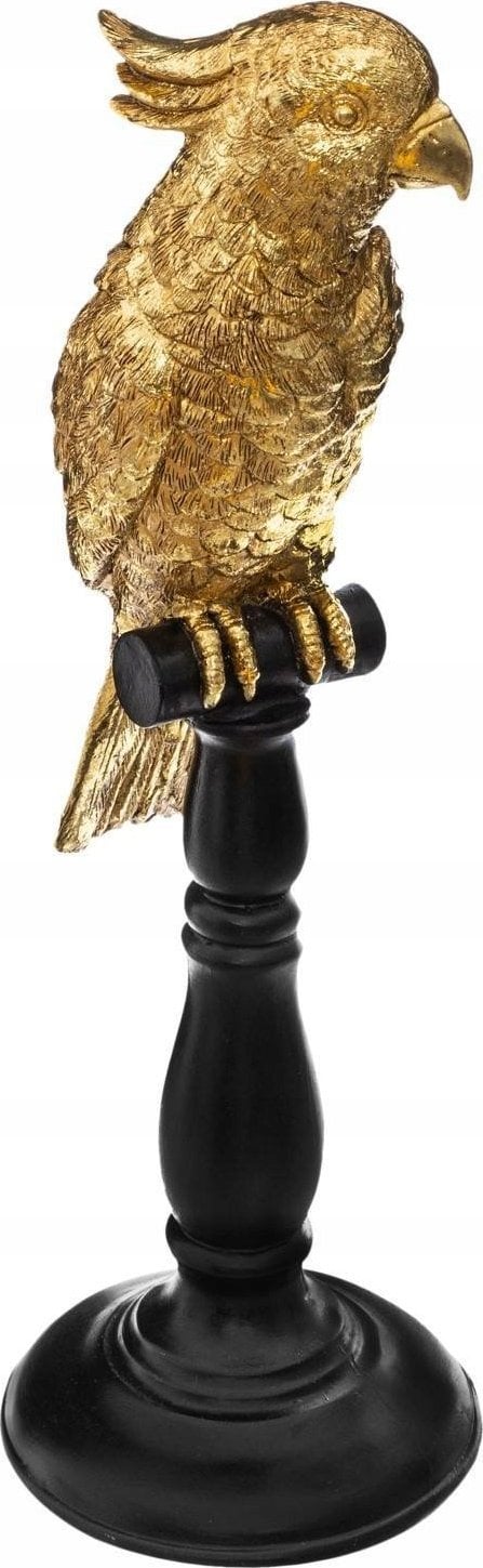 Atmosphera Figurka dekoracyjna z polyresinu, złota papuga, wys. 35,5 cm
