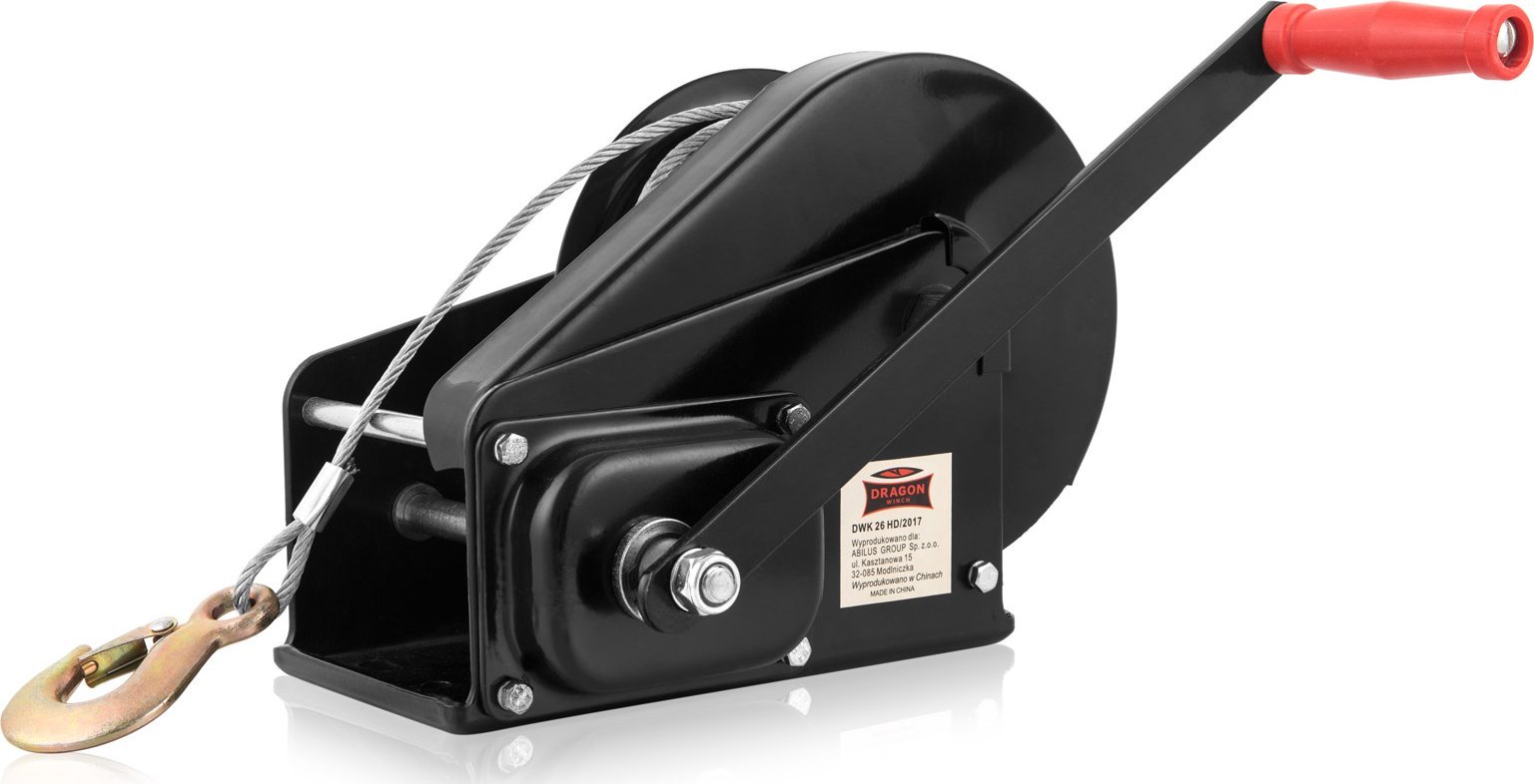Dragon Winch Wyciągarka ręczna DWK-O 2600 HD (lina stalowa 17 m, uciąg 1180 kg)
