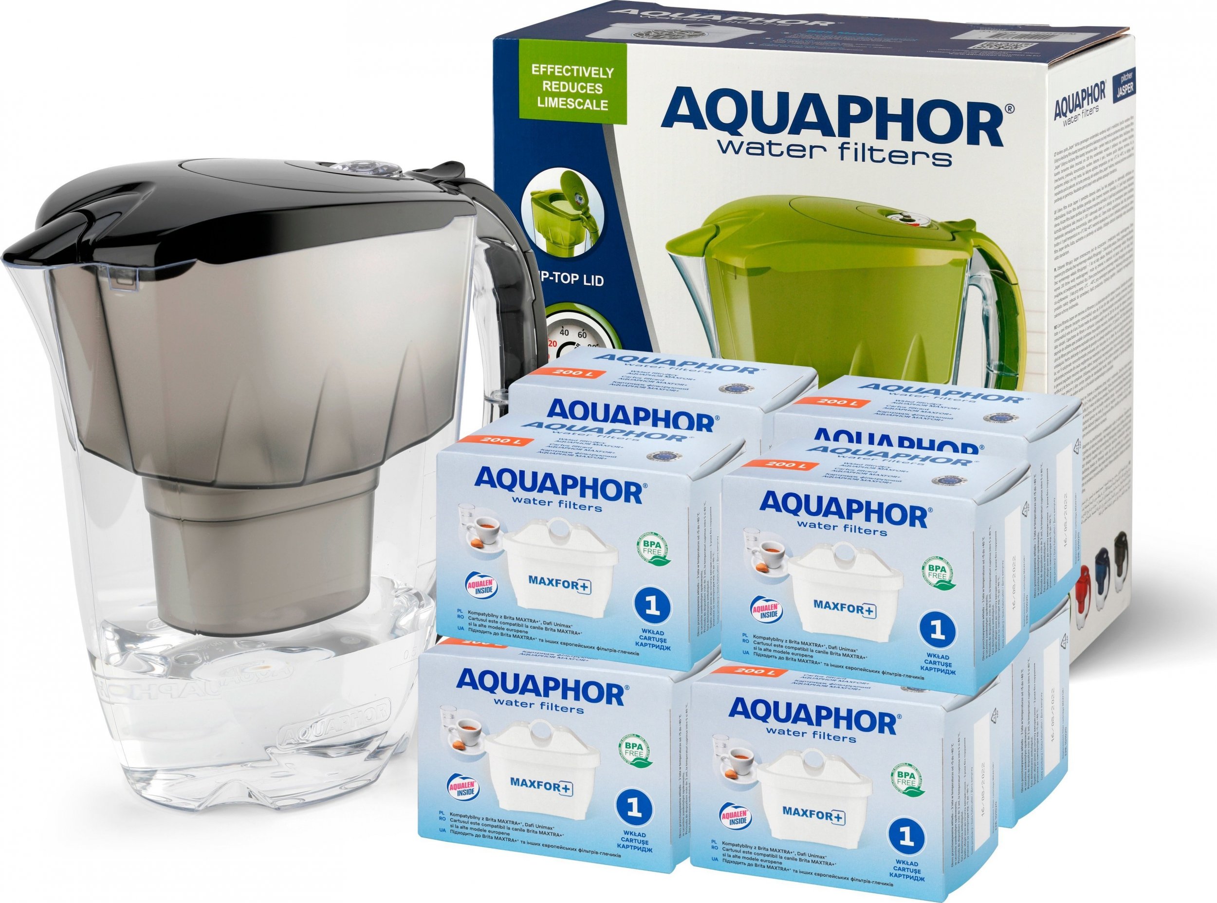 Dzbanek filtrujący Aquaphor 8x WKŁAD FILTR AQUAPHOR B100-25 MAXFOR+ DO BRITA DAFI + DZBANEK GRATIS
