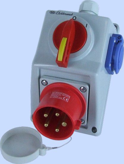 Elektromet Zestaw C32-18.1N rozłącznik 0-1 + wtyk 32A IP44 (974023)