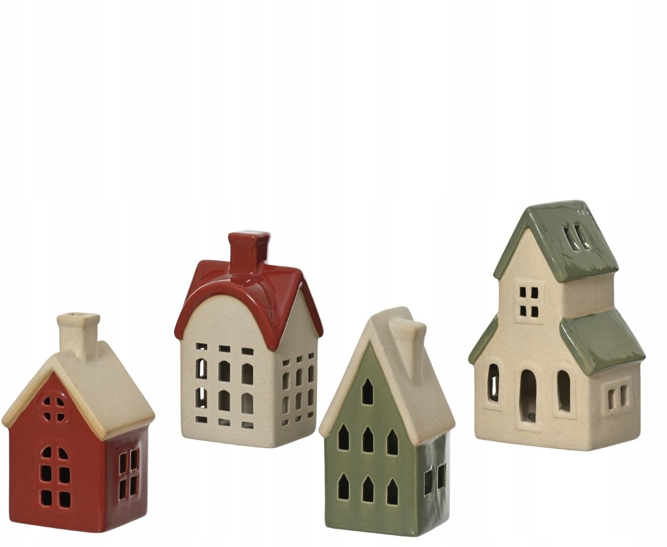 Figurka świąteczna porcelanowa domek różne kolory 17,9 cm 1szt