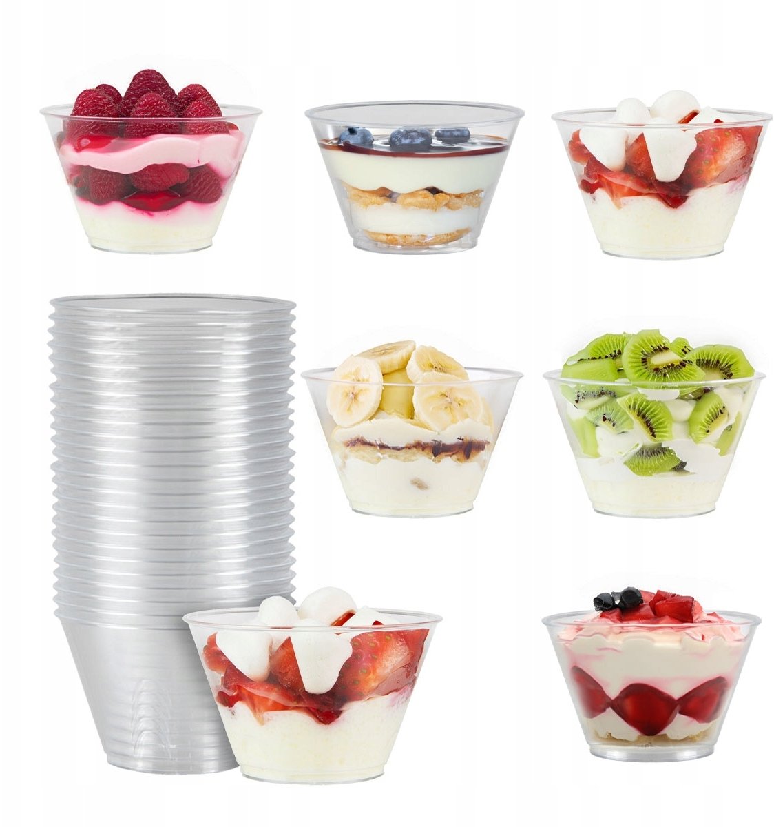 48x PUCHARKI NA DESERKI 70ml kubek pojemnik TULI na desery lody