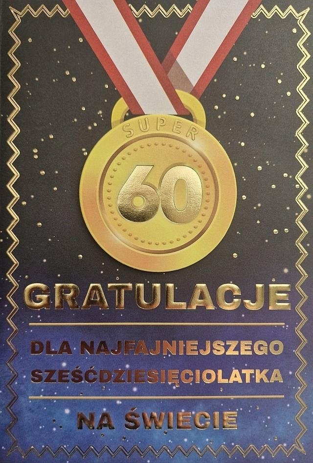 Yeku Karnet Urodziny 60 medal męskie