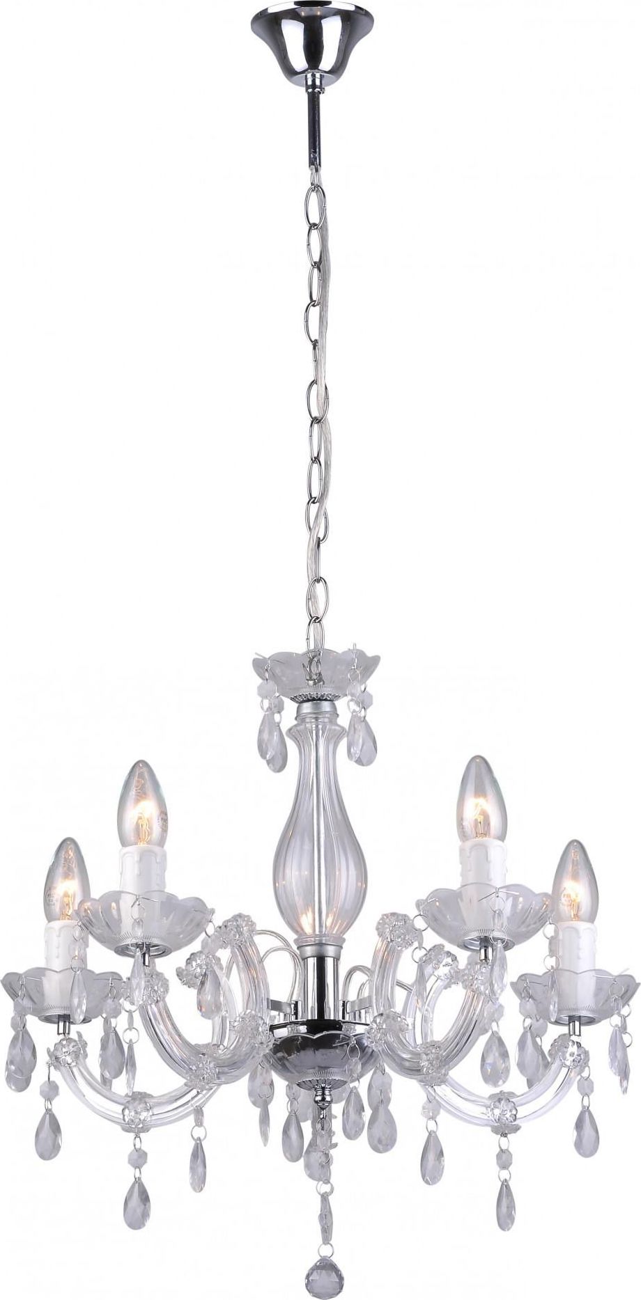 Lampa wisząca Zumaline Lampa wisząca Zuma Line Magnolia RLD94016-5A zwis 5x40W E14 chrom/przezroczysty