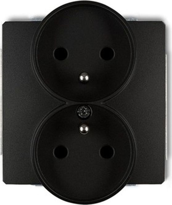 Karlik DECO Soft Gniazdo podwójne z/u do ramki grafitowy 11DGPRSO-2z