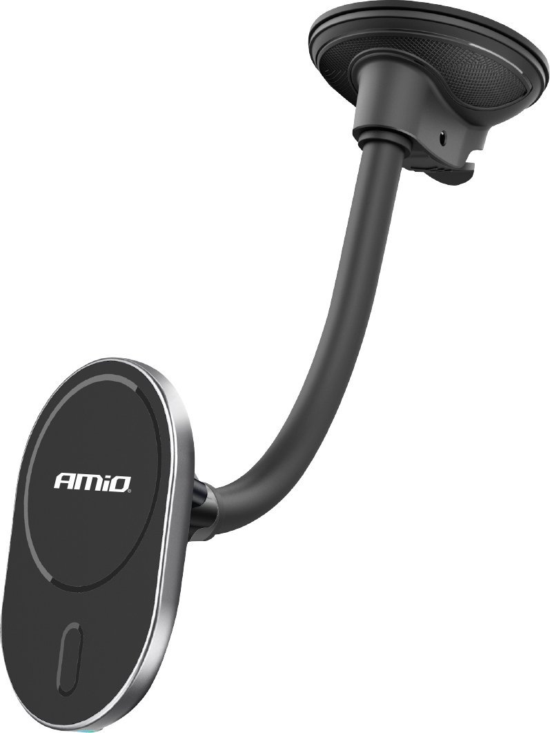 AMiO Uchwyt do samochodu na telefon z ładowarką indukcyjną na szybę kokpit my mag 15w amio-03772