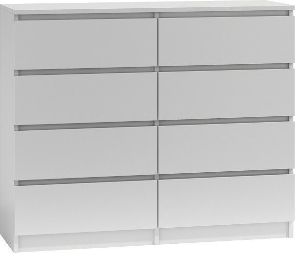 Topeshop DUŻA KOMODA SZAFKA 8 SZUFLAD 120CM * KOLOR BIAŁY (zestaw 3 cz.)