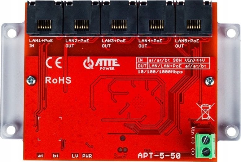 Switch Atte SWITCH POE / EXTENDER APT-5-50 5-PORTOWY ATTE