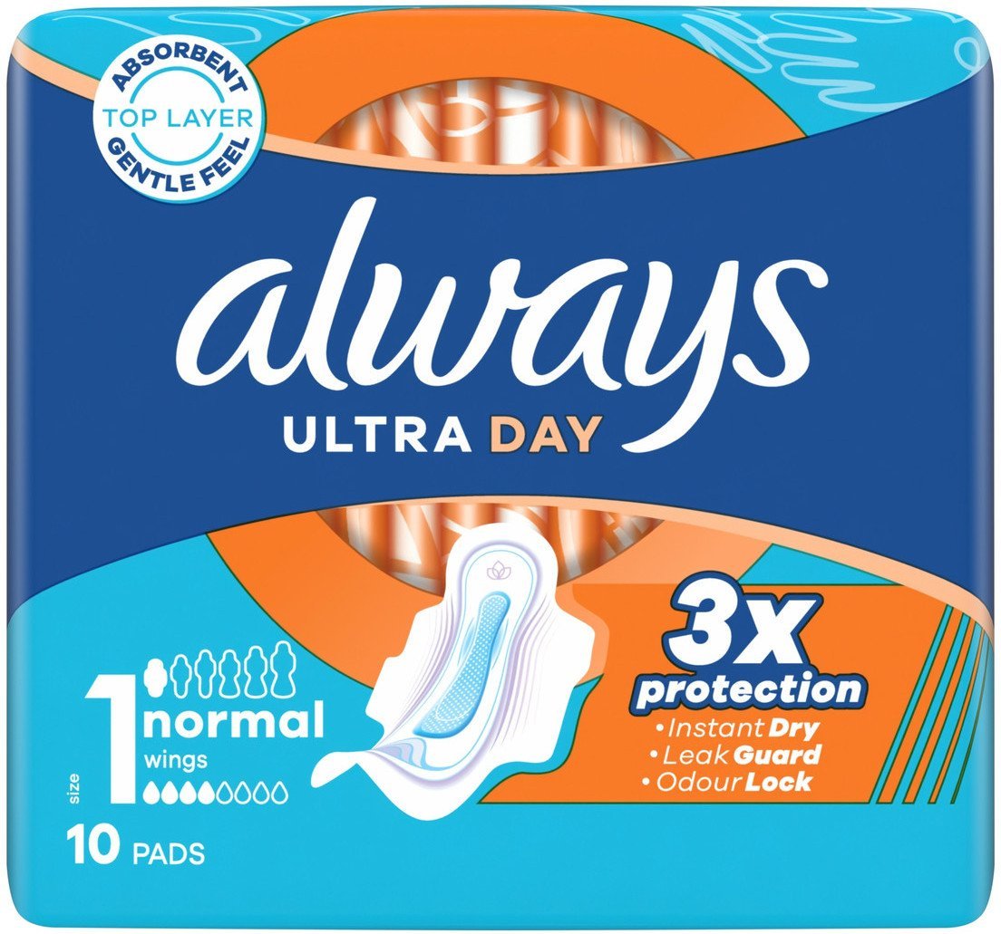 Always Podpaski Ultra Day 3x Protection 10 szt.