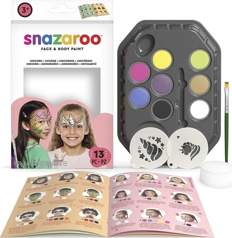 Zestaw farb do malowania twarzy jednorożce