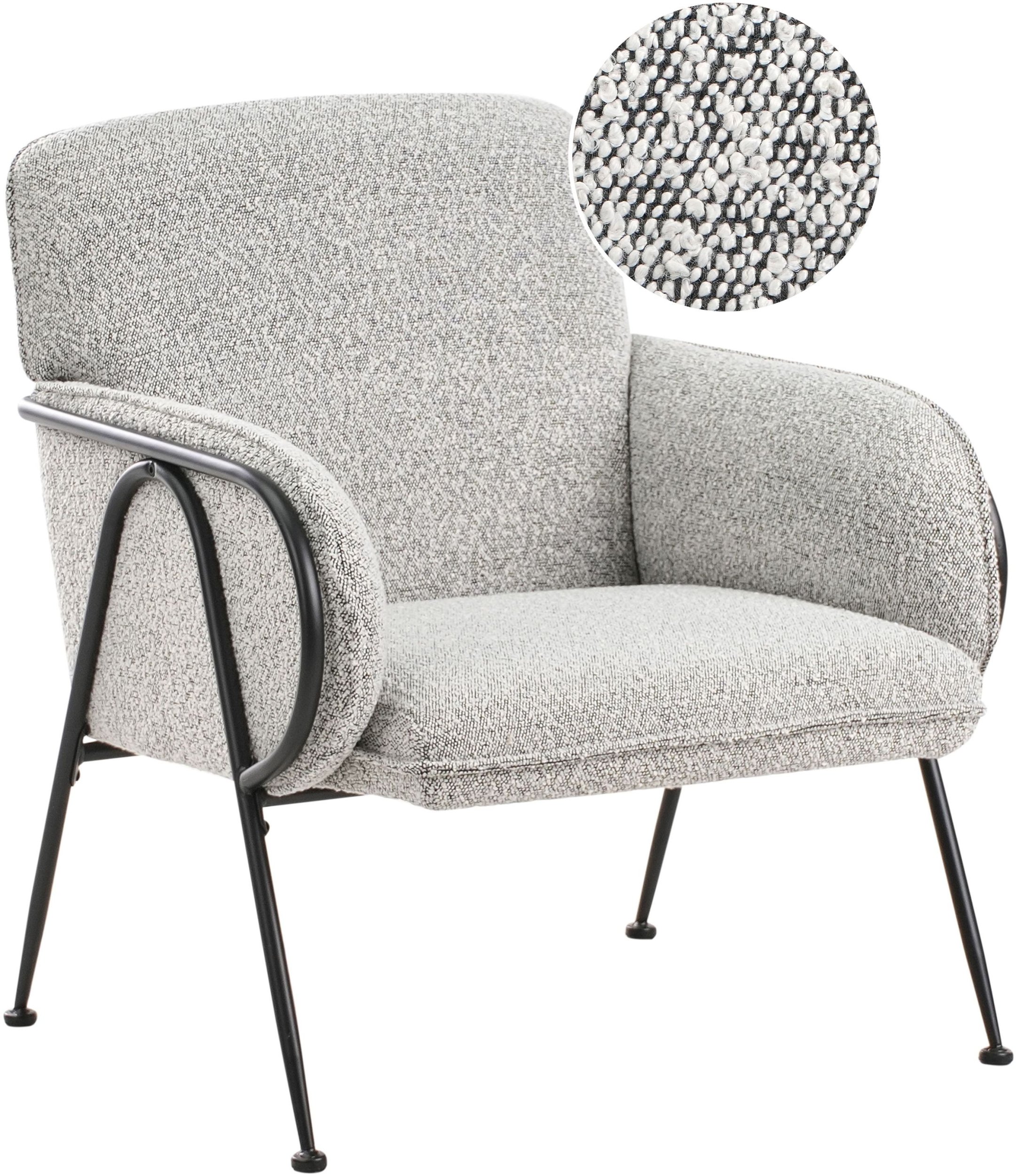 Fotel TRYSNES Czarny/ biały