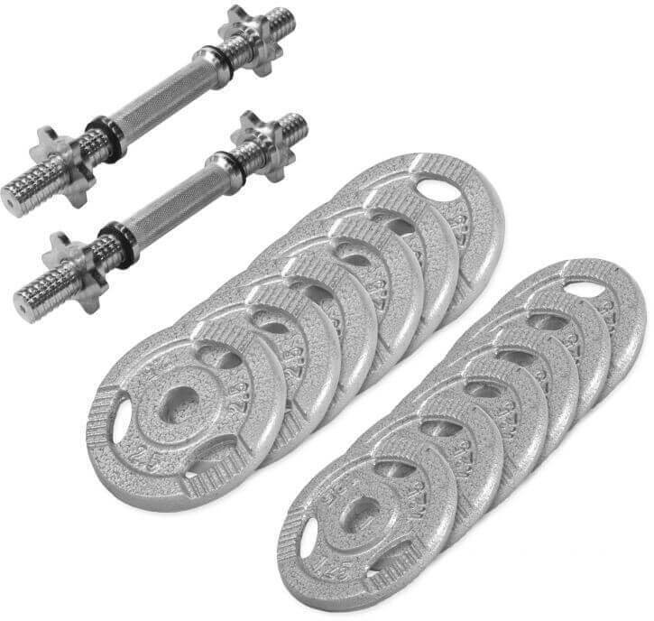 Zestaw hantli żeliwnych grip z zaciskami 27,5 kg