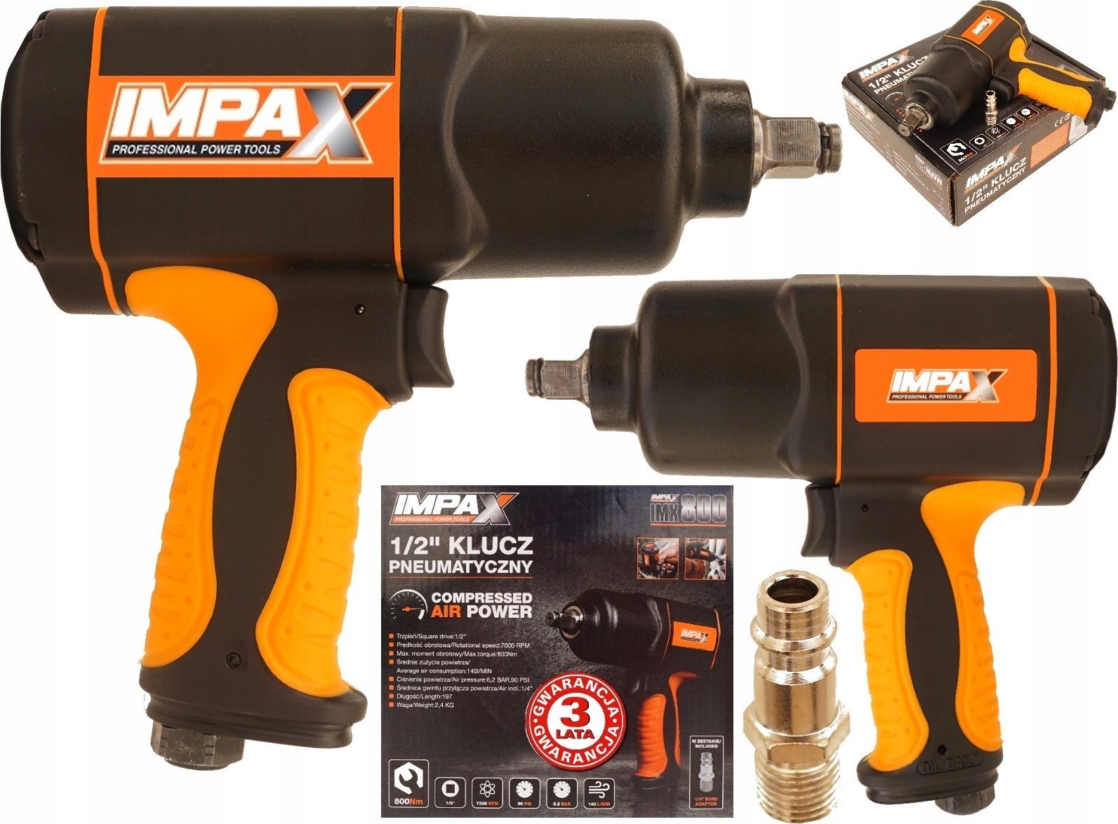 Klucz udarowy Nuair PNEUMATYCZNY KLUCZ UDAROWY 1/2" 800Nm IMPAX