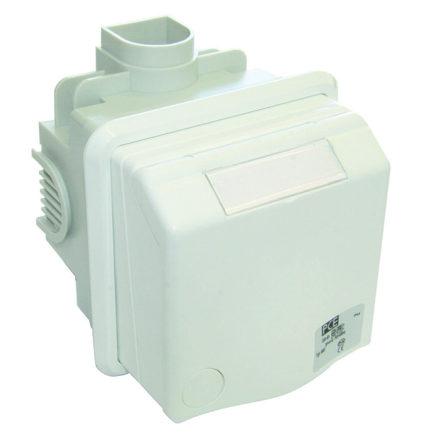PCE Gniazdo nadtynkowe przelotowe zabudowane Design 16A 3P+Z+N 400V IP44 885-6V