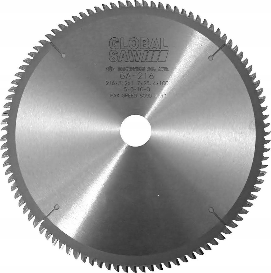 GLOBAL SAW Piła tarczowa do cięcia aluminium GLOBAL SAW 216 x 2,2/1,7 x 25,4mm / 100z CERMET