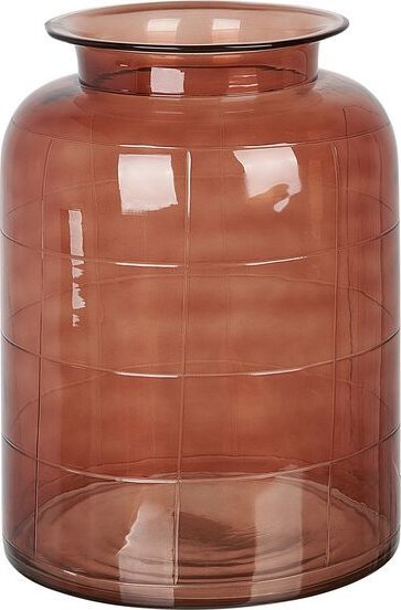 Beliani Wazon Na Kwiaty Szklany Brązowy Vindaloo!
