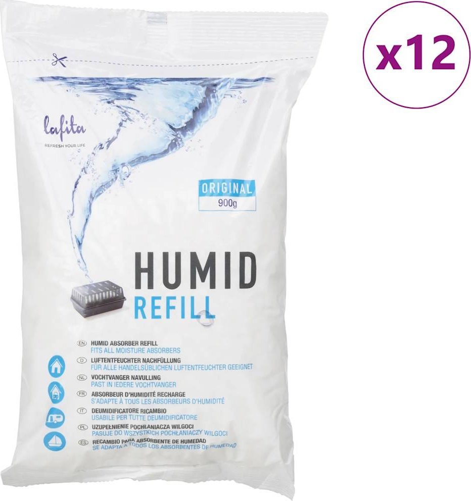 vidaXL Wkłady pochłaniające wilgoć, 12 szt., 900 g