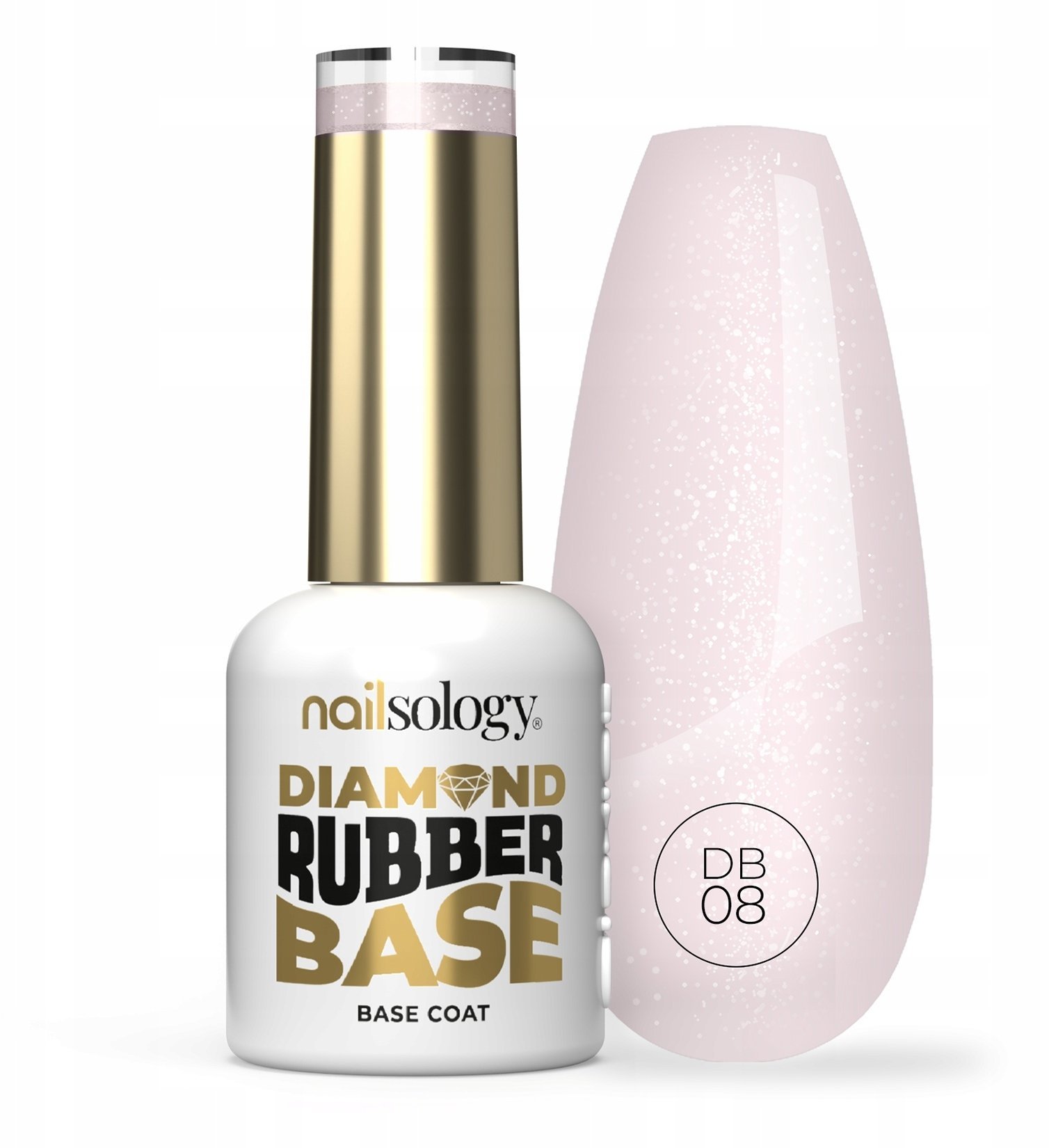 Sunone CLAVIER_Nailsology Diamond Ruber Base hybrydowy baza kauczukowa DB08 Pearly Bride 8ml