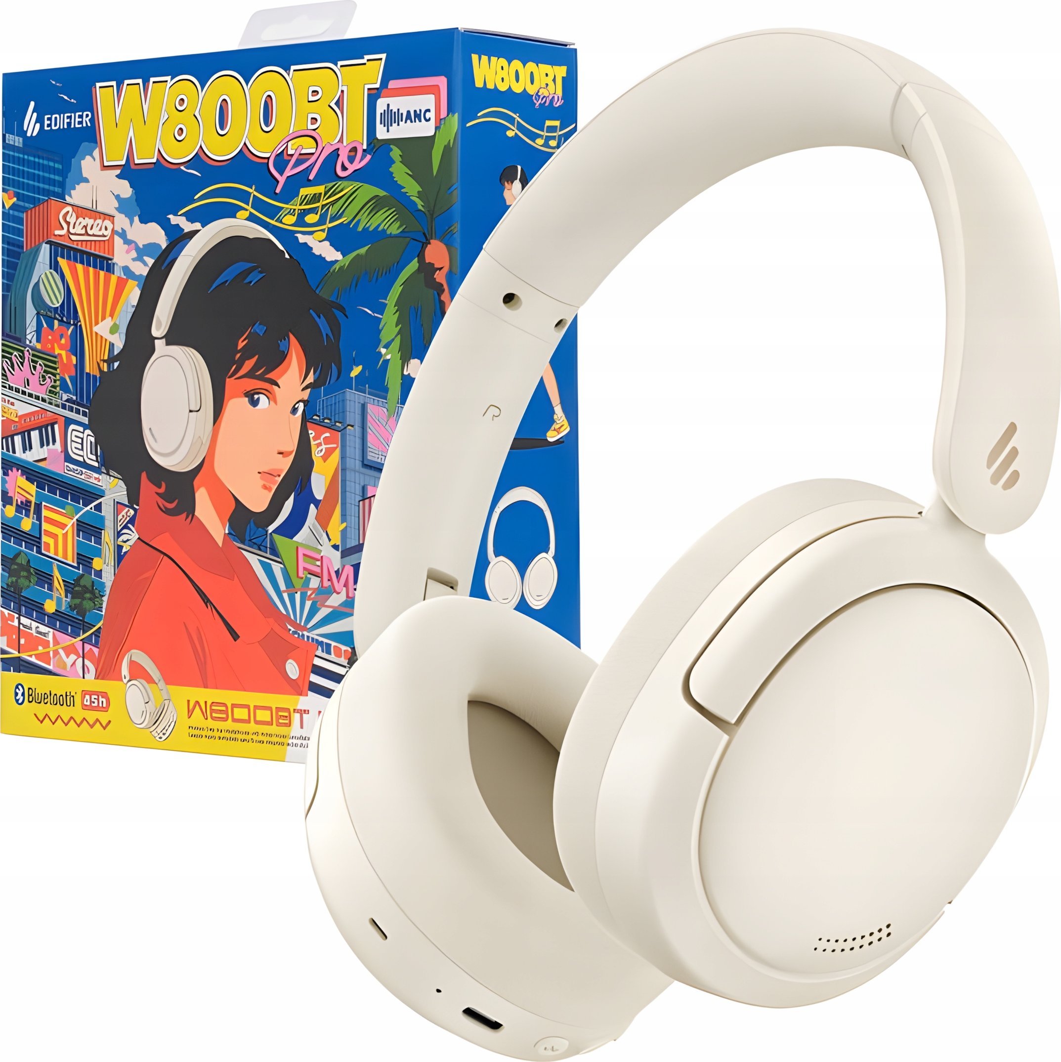 Słuchawki Edifier W800BT Pro beżowe - Edycja limitowana