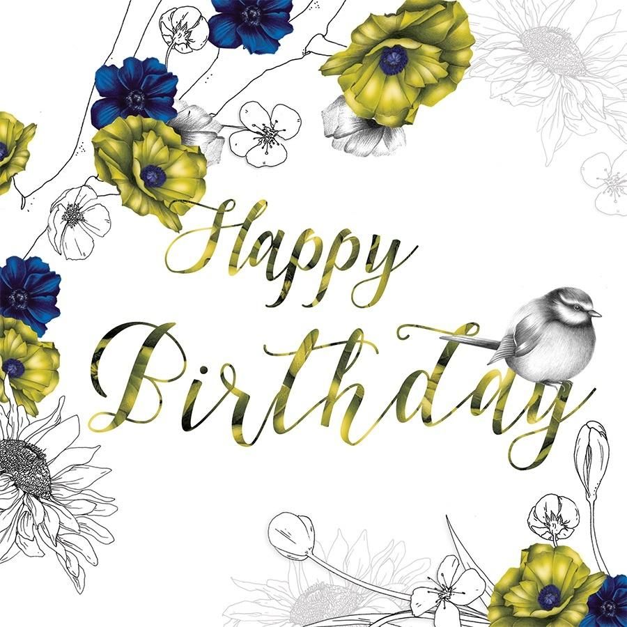 Clear Creation Karnet urodzinowy Swarovski kwadrat kwiaty (CL1410)