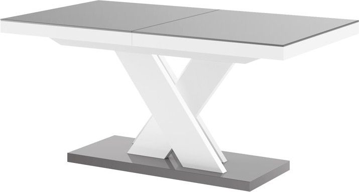 Hubertus Stół XENON LUX 160(256)x89 szary połysk/biały połysk rozkładany