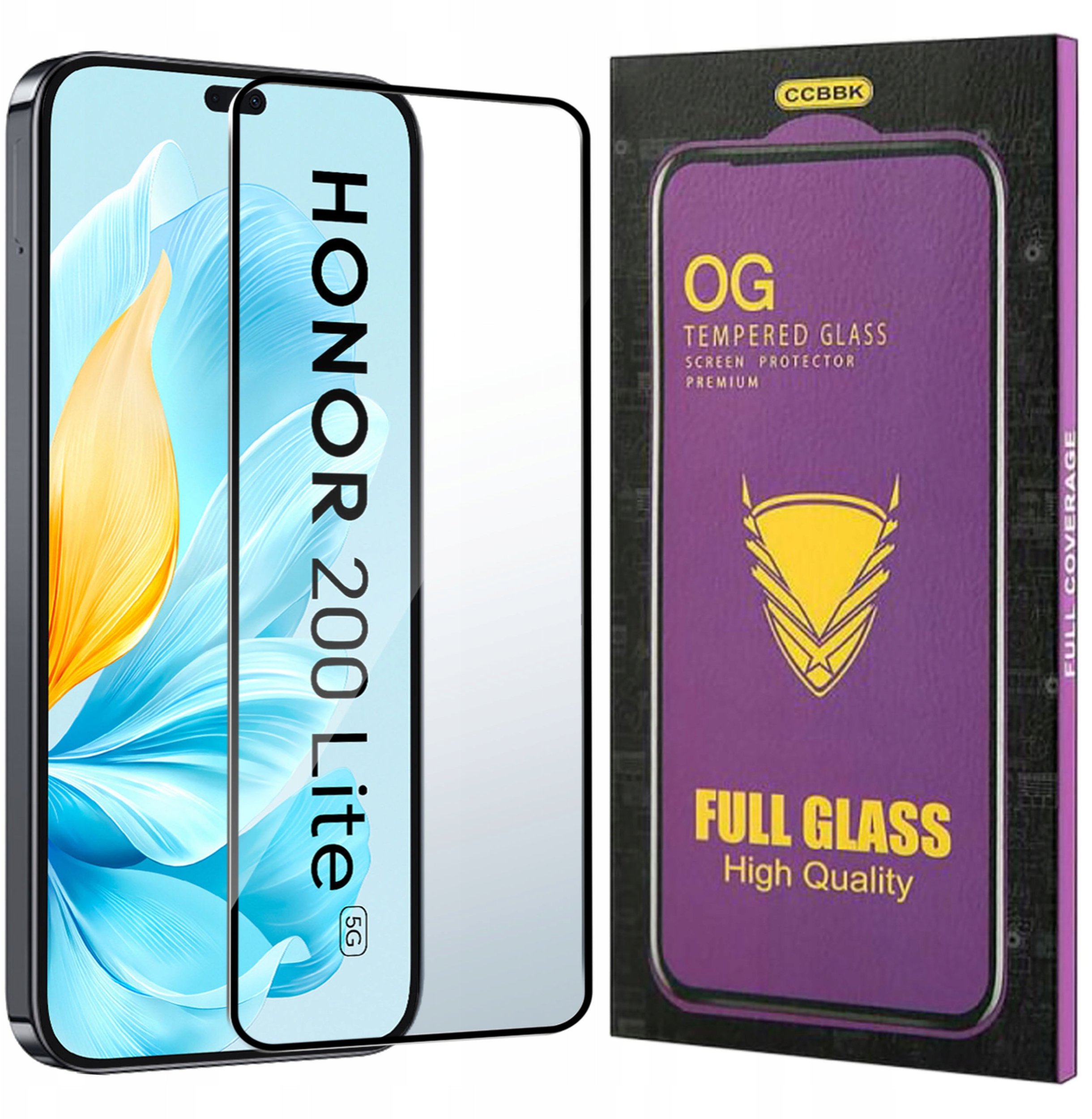 Szkło HARTOWANE 5D do Honor 200 Lite 5G PREMIUM CAŁY EKRAN PEŁNE