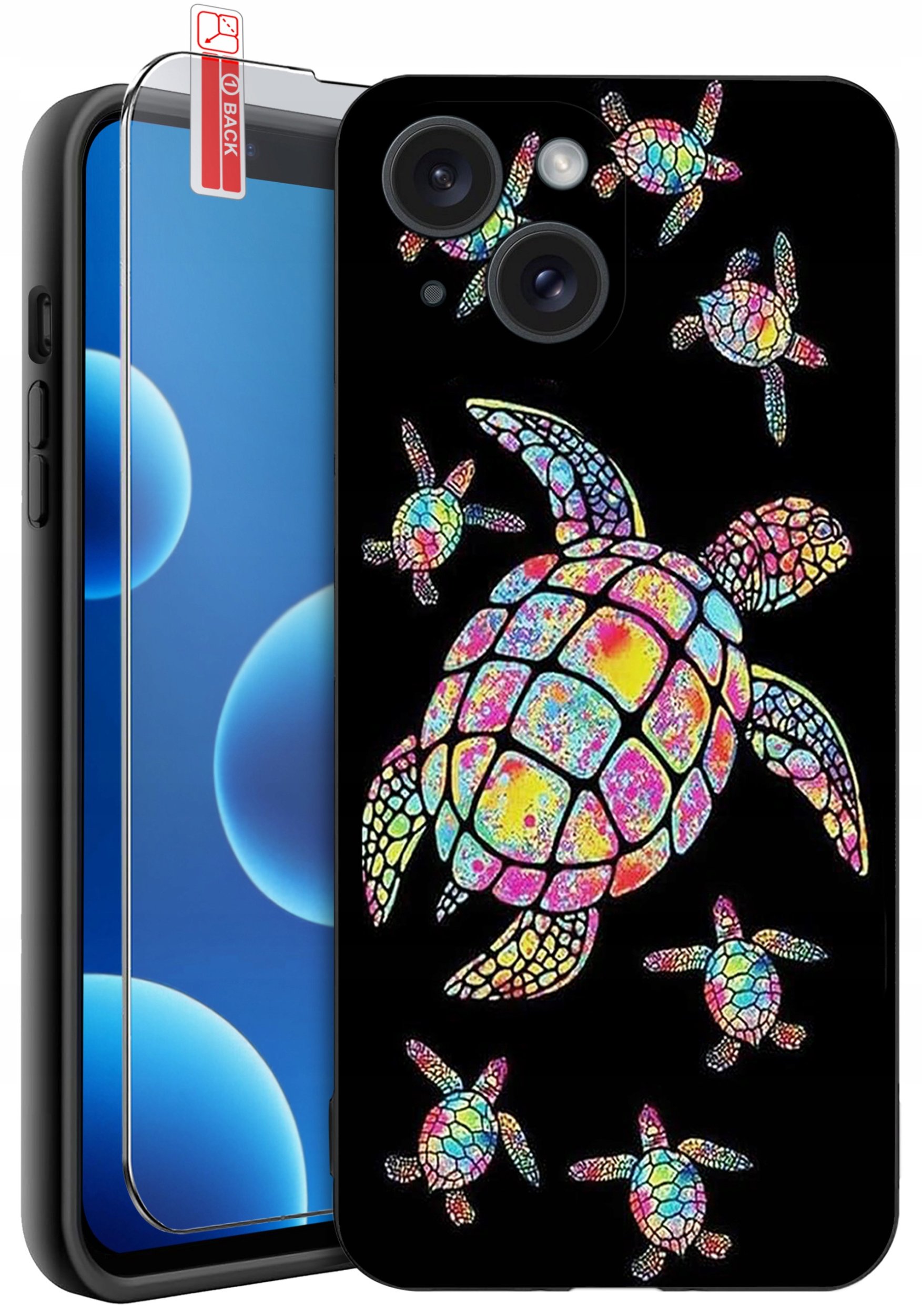 ETUI do iPhone 13 | 14 | WZORY | SILIKONOWE MATT CASE + SZKŁO 9H