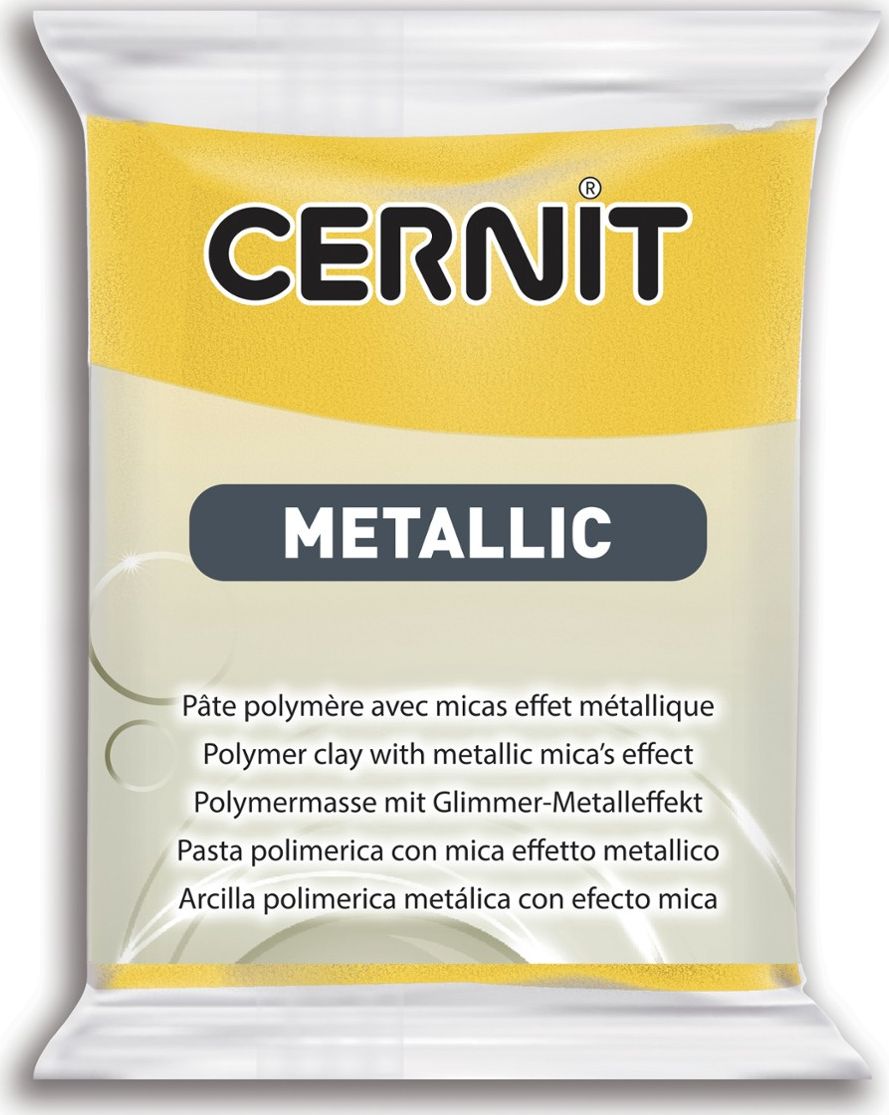 Cernit Modelina metaliczna żółta 56g