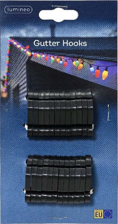 Lampki choinkowe Kaemingk Zestaw 24 haczyków do lampek zewnętrznych czarnych plastikowych