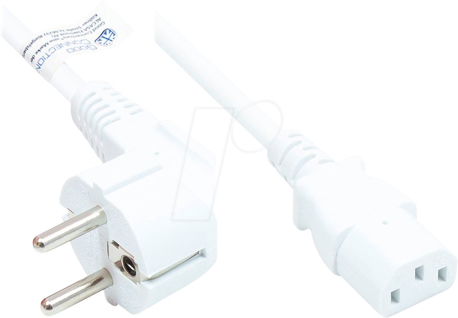 Alcasa P0130-W150 kabel zasilające Biały 15 m CEE7/7 C13 panel