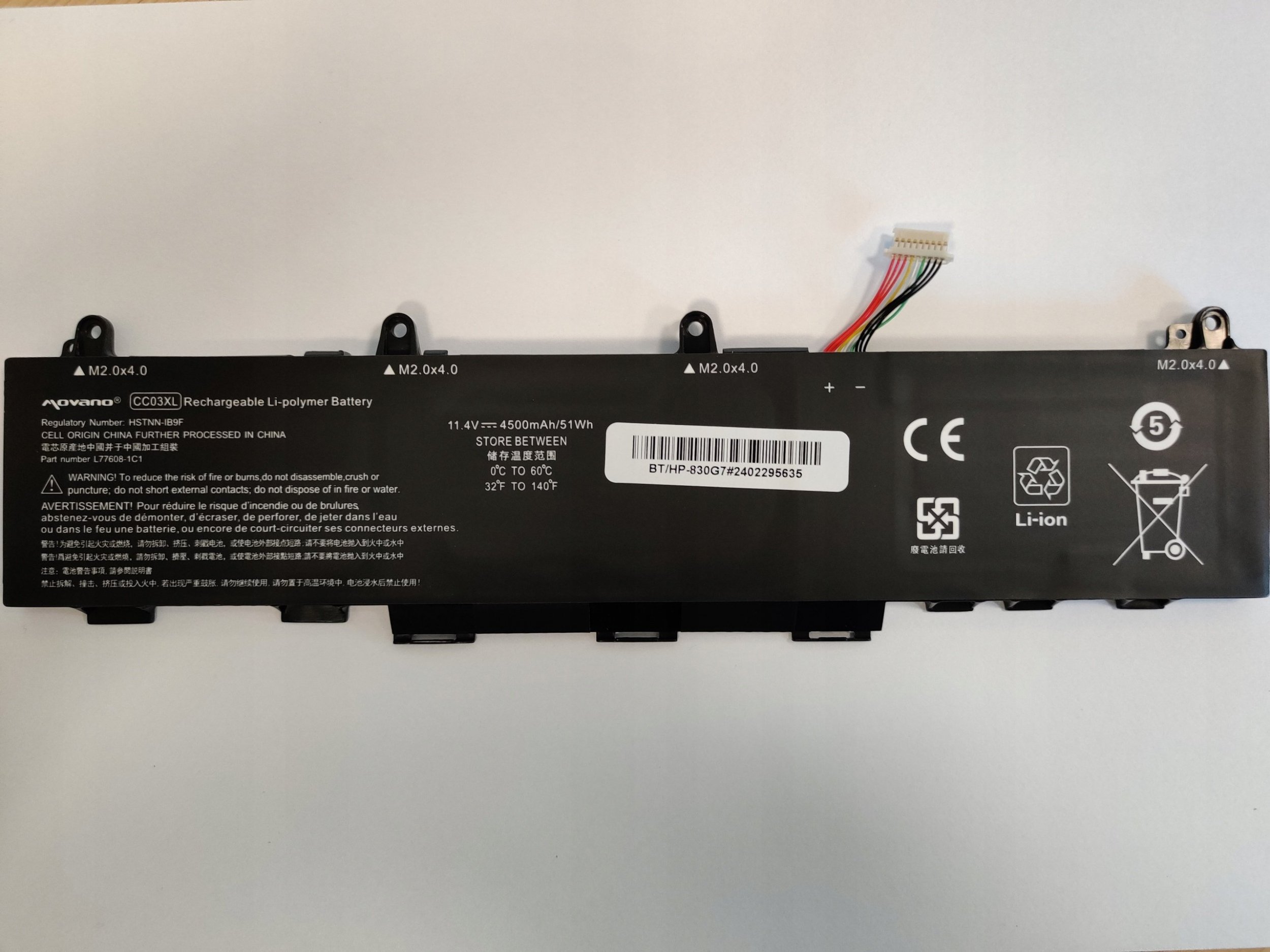 Bateria Movano Bateria CC03XL do HP EliteBook 830 840 G7 G8 ZBook Firefly 14 G7 G8