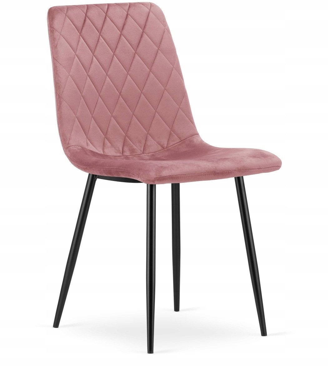 Krzesło welurowe różowe TURIN velvet styl glamour eleganckie