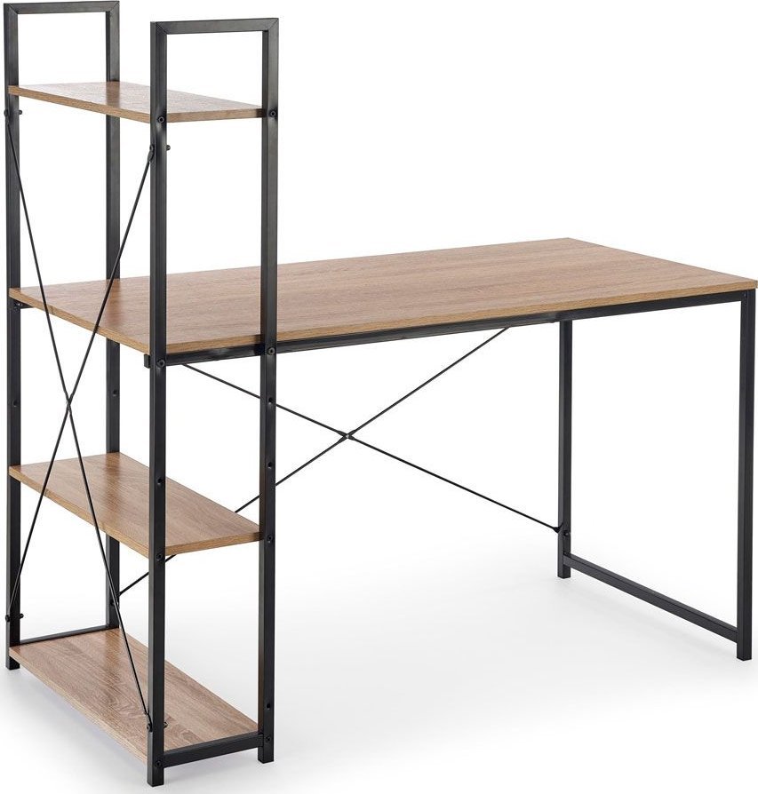 Elior Loftowe biurko z półkami Lusso 2X - dąb sonoma