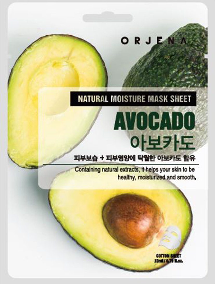 Orjena Maska do twarzy w płachcie z awokado o działaniu odżywczo - odmładzającym 23ml