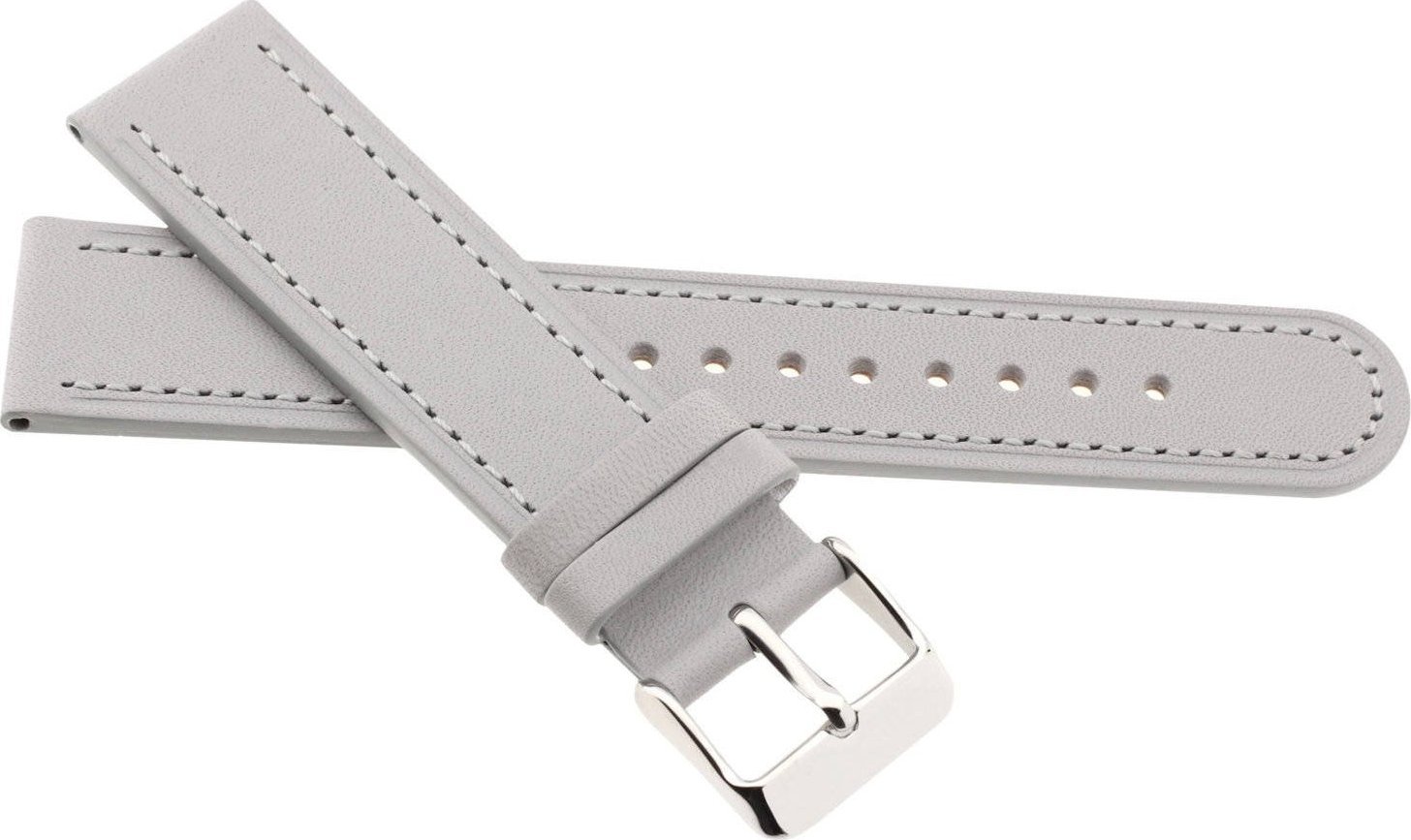 JVD Skórzany pasek do zegarka 22 mm JVD R41614-22 jasnoszary