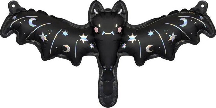 PartyDeco Balon foliowy nietoperz czarny na Halloween ozdoba