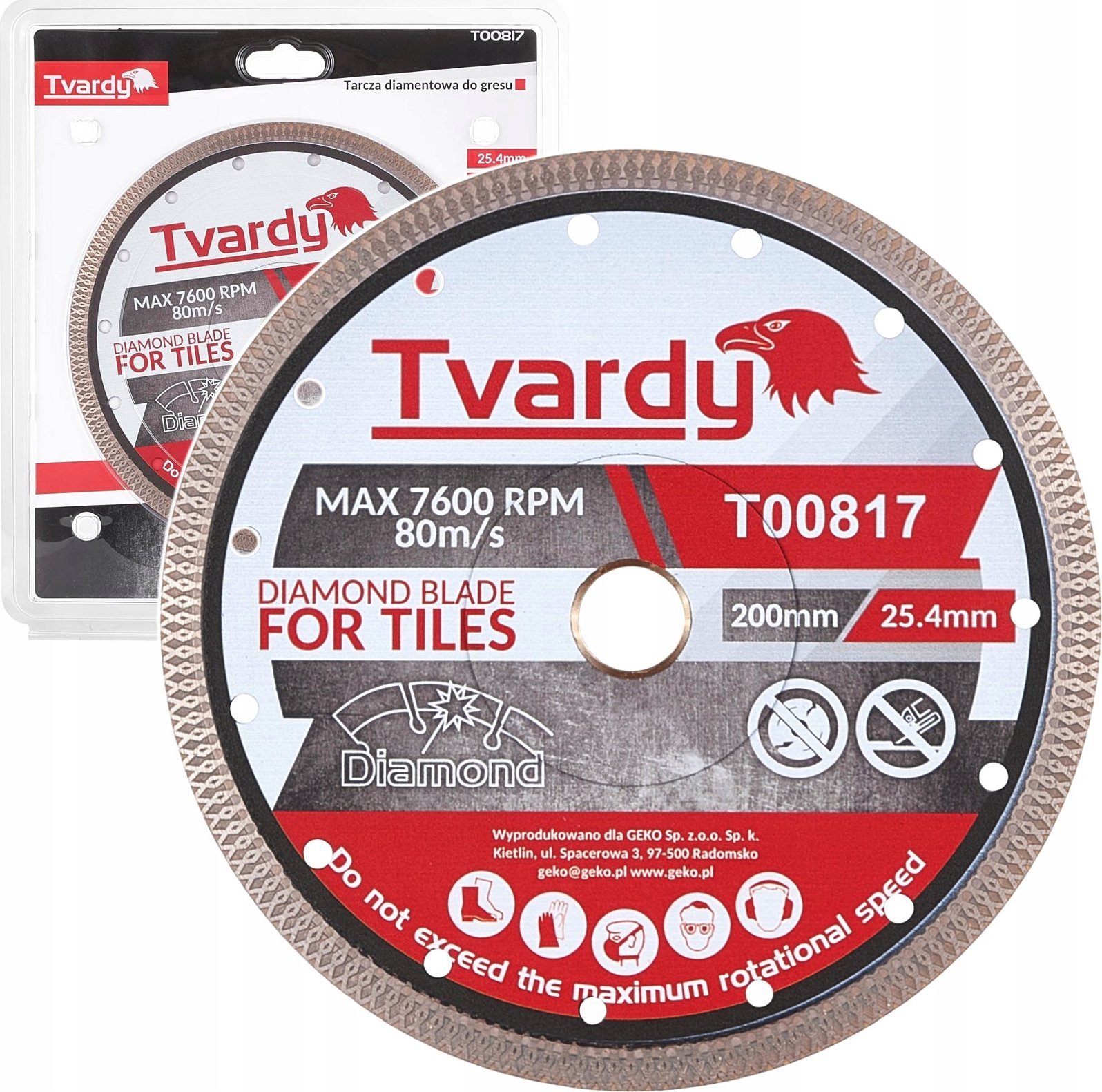 Tvardy Tarcza diamentowa do Gresu 200x10x25.4/22.23mm (25)