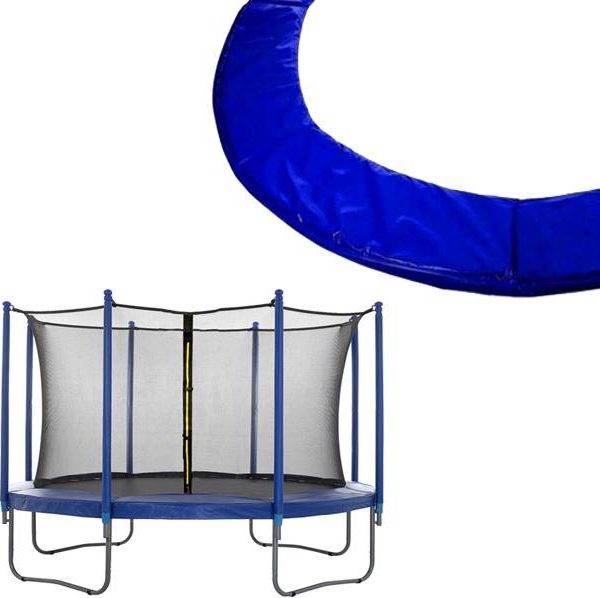Springos Siatka wewnętrzna do trampoliny z osłoną na sprężyny 360/366/369 12 FT 8 słupków niebieska UNIWERSALNY