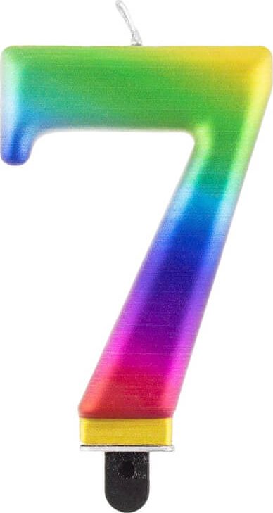 GoDan Świeczka urodzinowa "7" multikolor 8cm