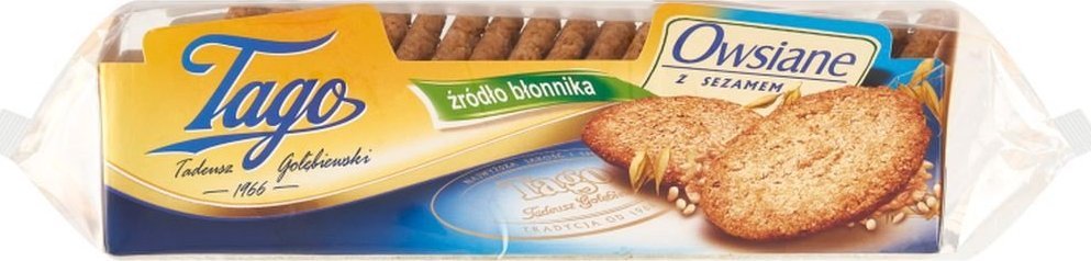 Tago Ciasteczka owsiane z sezamem 185 g