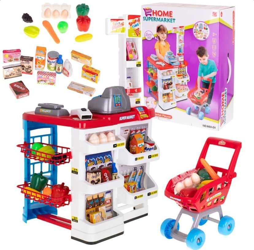 KIK Super market sklep kasa fiskalna + wózek