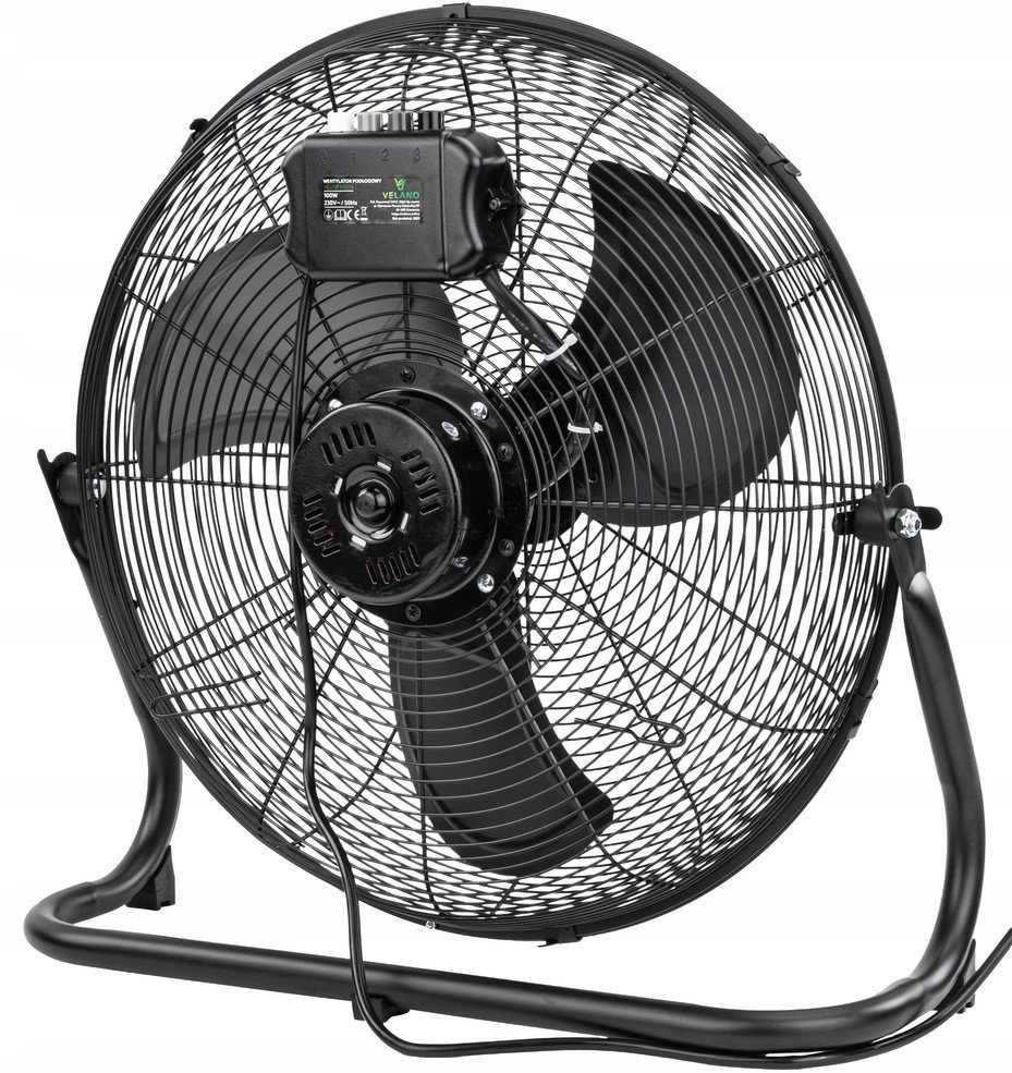 WENTYLATOR PODŁOGOWY PRZEMYSŁOWY WIATRAK BIUROWY MOCNY 45CM PRZENOŚNY 100W