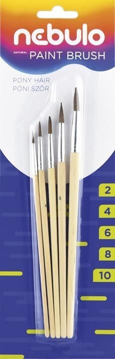 Nebulo Zestaw pędzli drewnianych (2-4-6-8-10) NEBULO