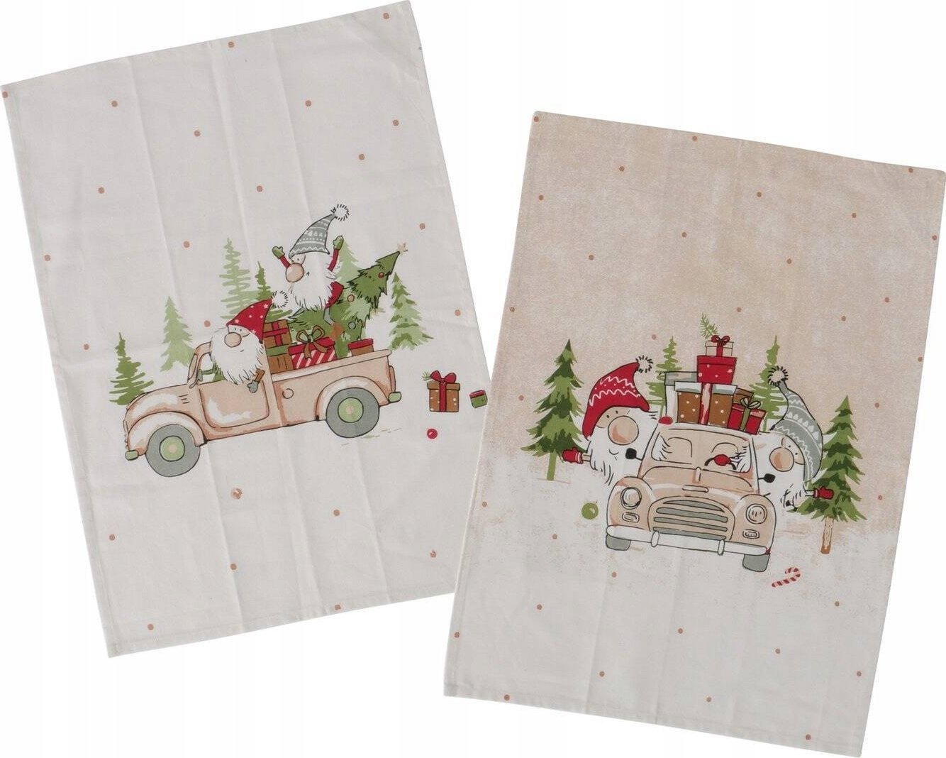 Boltze Ścierki kuchenne w świąteczny wzór CARRIE, 50 x 70 cm, 2 szt.