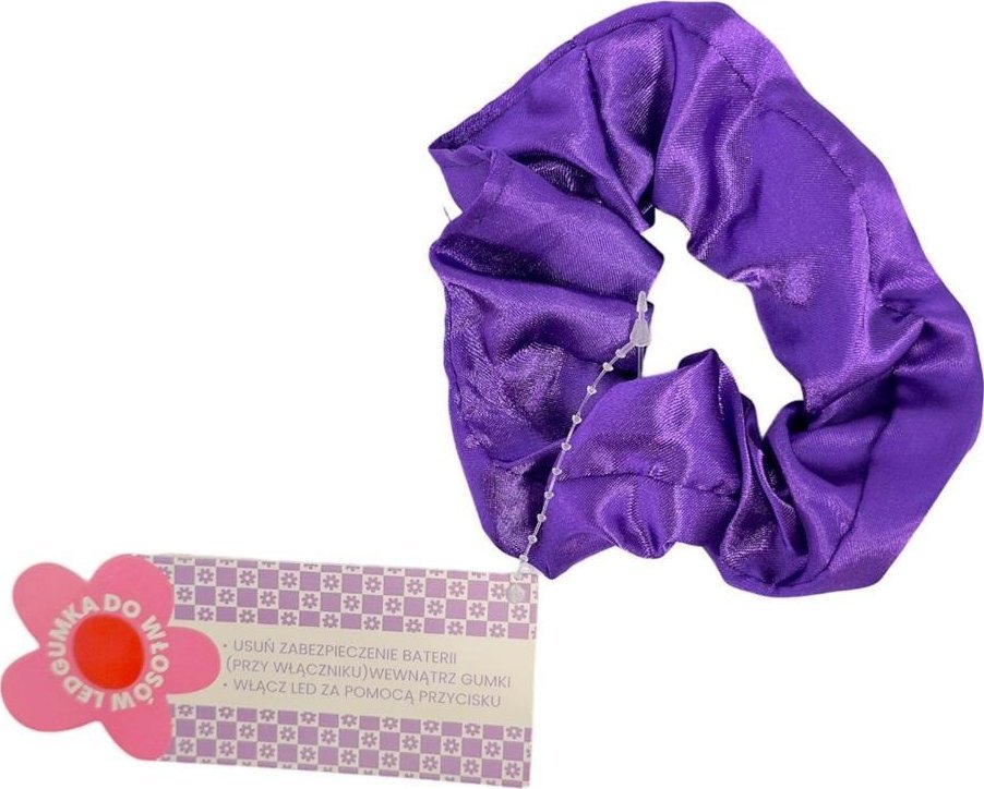 Gumka scrunchie do włosów led ciemno fioletowa