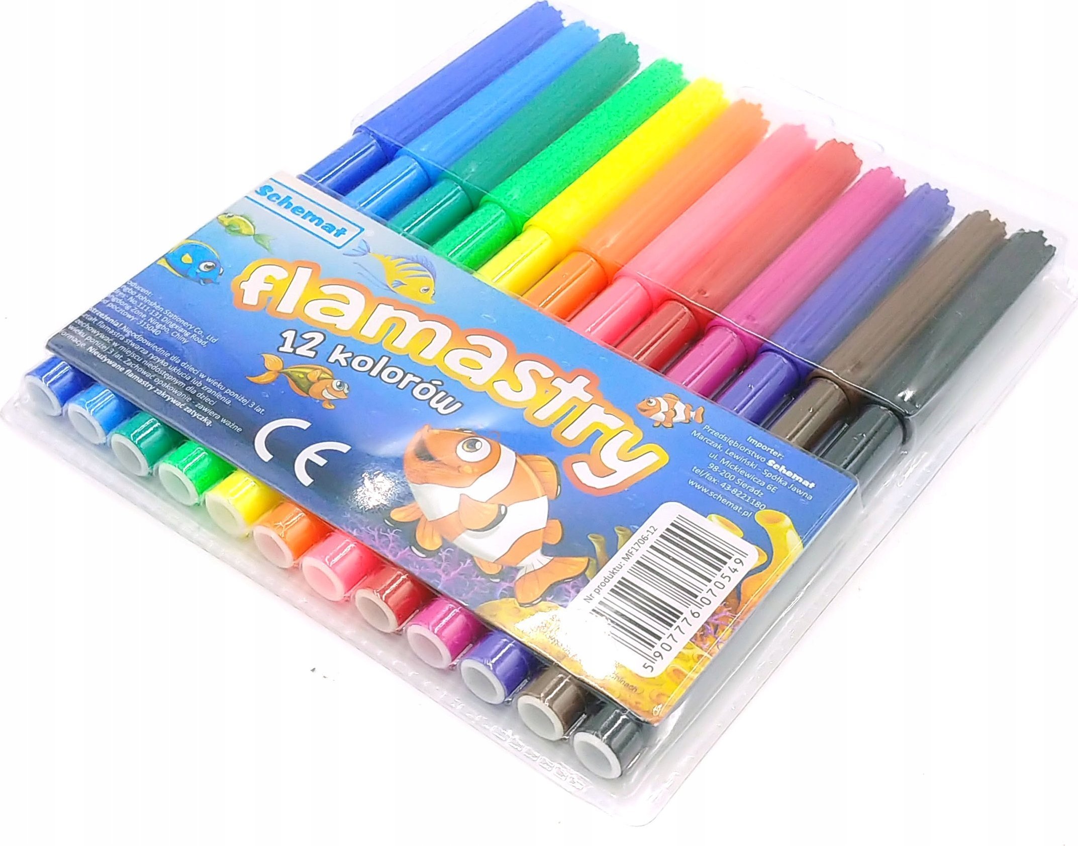 SCHEMAT Flamastry 12 kolorów