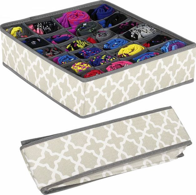 Springos Organizer na bieliznę 24 przegródki do szuflady szary UNIWERSALNY