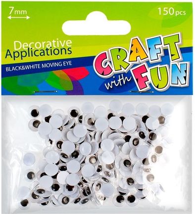 Craft with Fun Ozdoba dekoracyjna oczy 7 mm 150 sztuk