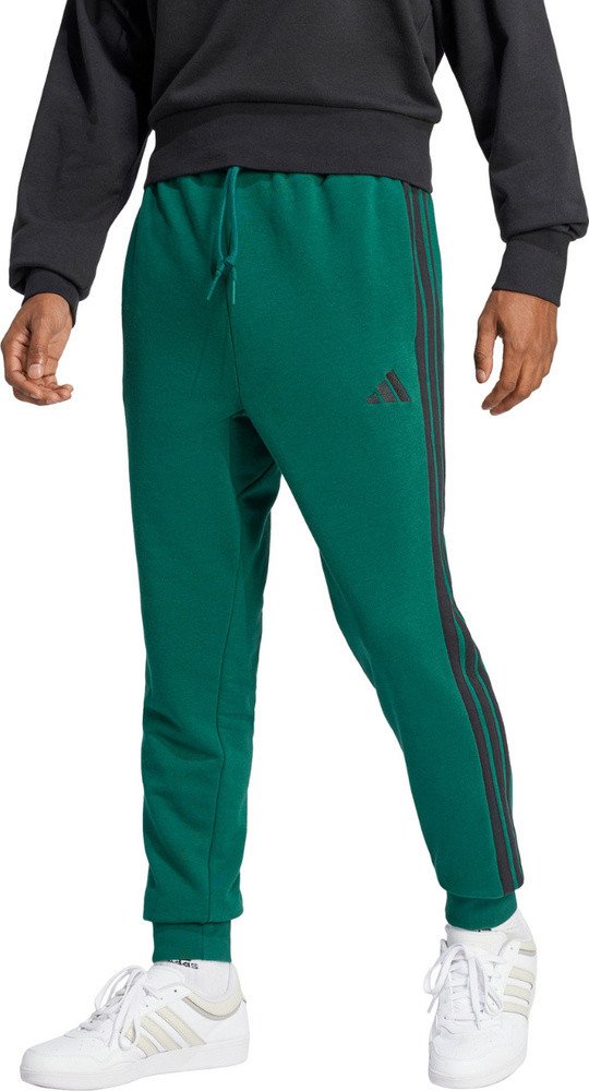 Spodnie męskie adidas Essential 3-Stripes French Terry zielone JD1879 S