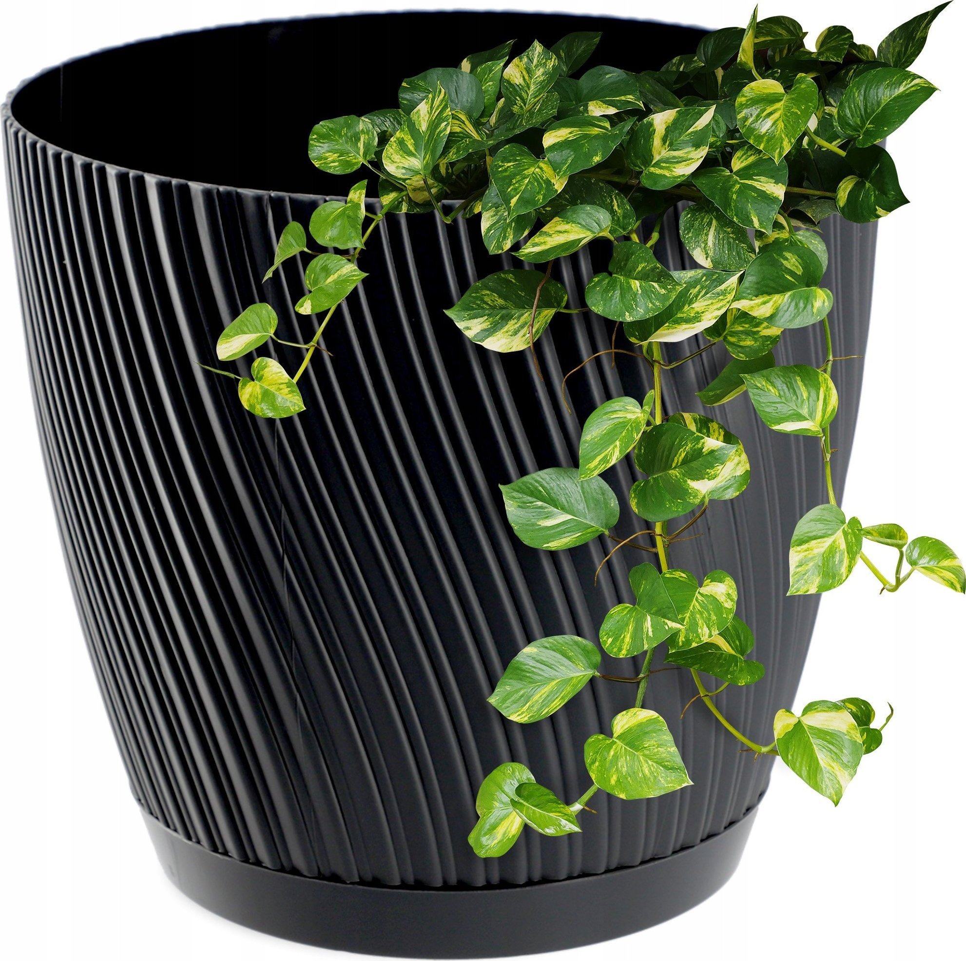 Kadax KADAX Doniczka Okrągła Z Podstawką 13cm Antracyt